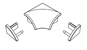 Набор (2 заглушки + 2 угловых соединения) для планки 6 см RAVAK   B440000001 - 1