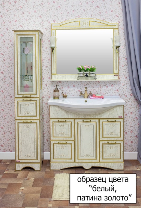 Мебель для ванной Sanflor Адель 82 белая, патина золото, R - 1