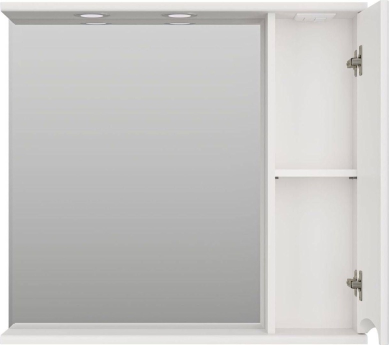 Зеркало-шкаф Misty Атлантик 80 R белый с подсветкой  П-Атл-4080-010П - 2