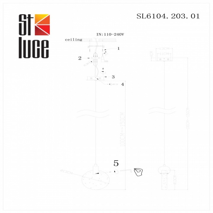 Подвесной светильник ST-Luce Montecelio SL6104.203.01 - 2