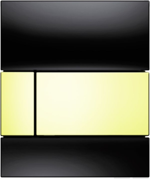 Кнопка смыва TECE Square Urinal 9242808 черное стекло, кнопка золото - 0