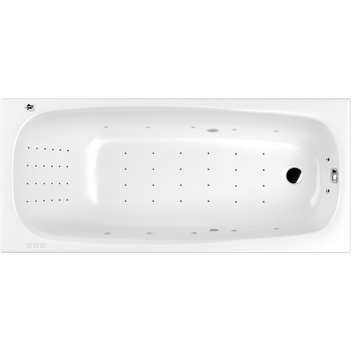 Ванна акриловая WHITECROSS Layla Slim Nano 180x80 с гидромассажем белый - хром 0122.180080.100.NANO.CR - 0