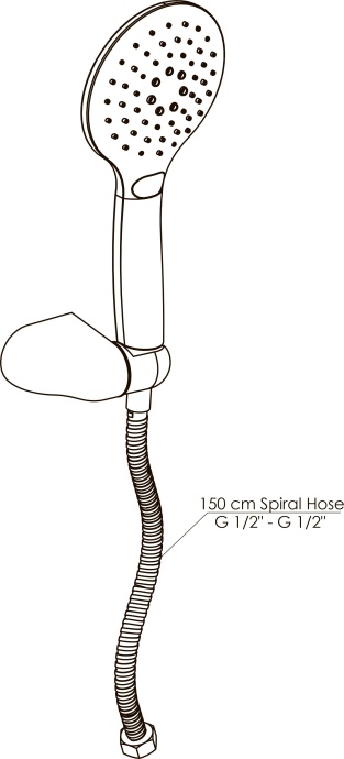 Душевая лейка GPD черный матовый DST56-S - 1