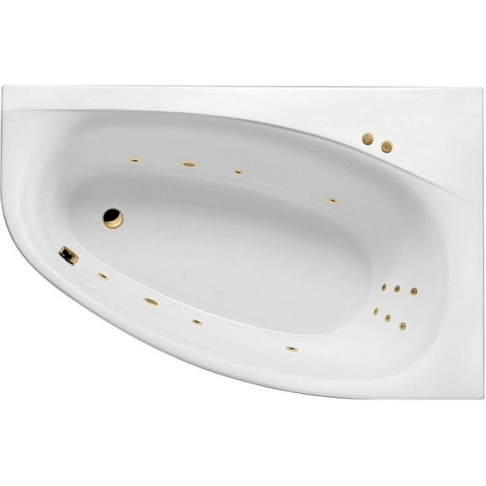 Акриловая ванна Excellent Kameleon 170x110 белая золото правая с гидромассажем WAEX.KMP17.LINE.GL - 0