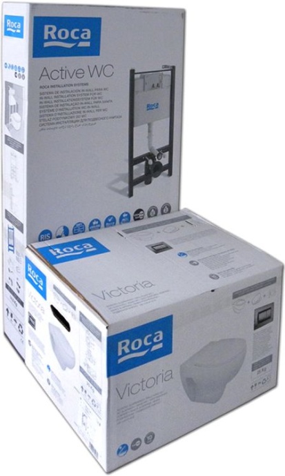 Комплект Roca Victoria ПЭК 893100000 инсталляция + унитаз + сиденье+ кнопка - 1