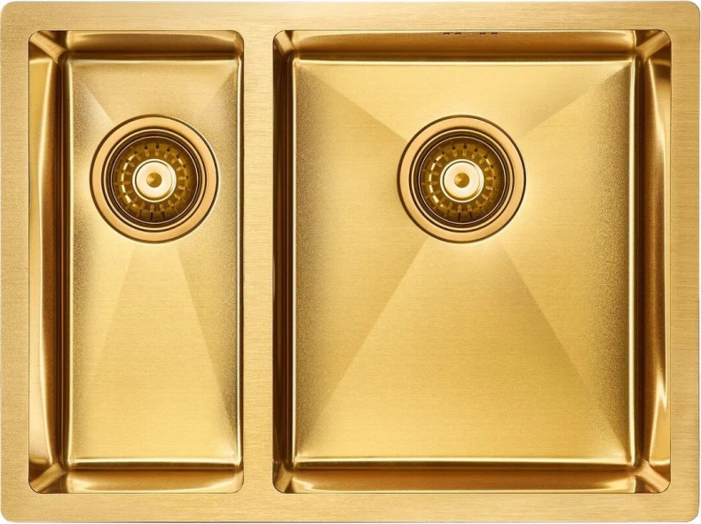 Мойка кухонная Paulmark Zusat R 59 брашированное золото PM225944-BGR - 0