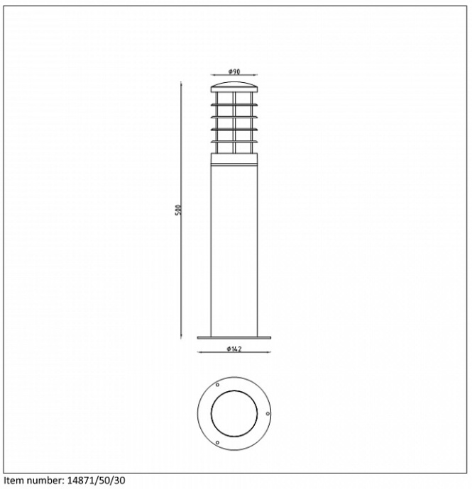 Наземный низкий светильник Lucide Solid 14871/50/30 - 3