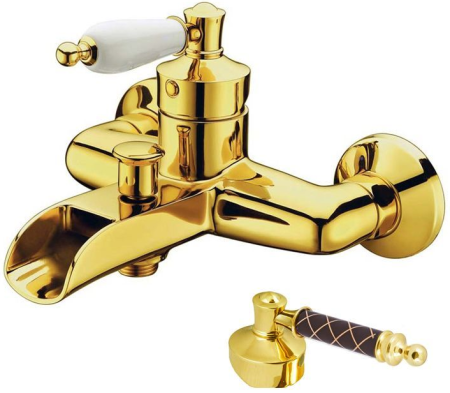 Смеситель для ванны Boheme Vogue золото с коричневым 213-MR-CH - 0