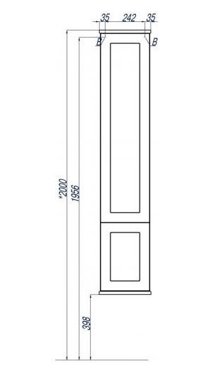 Шкаф-пенал подвесной Aquaton Леон 31 белый с бельевой корзиной 1A186503LBPS0 - 5