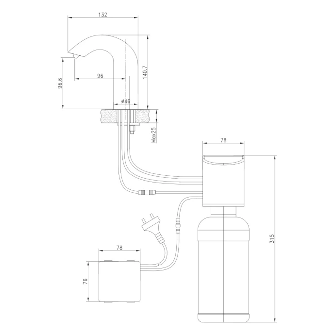 Дозатор для жидкого мыла Lemark Project бесконтактный  LM4642CE - 1