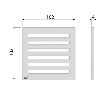 Дизайновая решетка 102×102×5 латунь – хром, MPV003 - 1