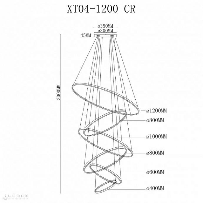 Подвесной светильник iLedex Axis XT04-D1200 CR - 2