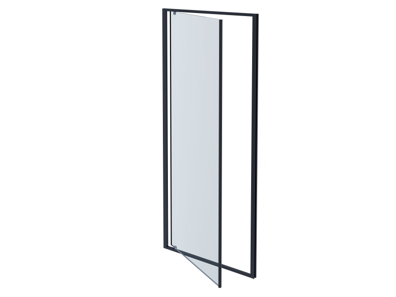 AQ ARI PI 09020BL Душевая дверь, распашная 900x2000 профиль черный, стекло прозрачное - 1