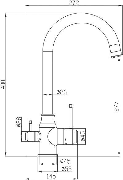 Смеситель Steel Hammer для кухонной мойки SH 763 INOX GRAFIT PVD - 1