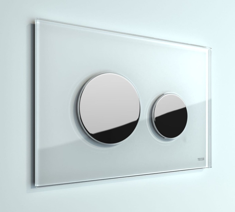 Кнопка смыва TECE Loop 9240660 белое стекло, кнопка хром - 2