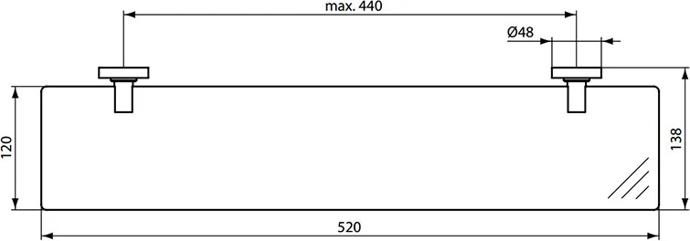 Полка Ideal Standard IOM матовое стекло A9124AA - 1