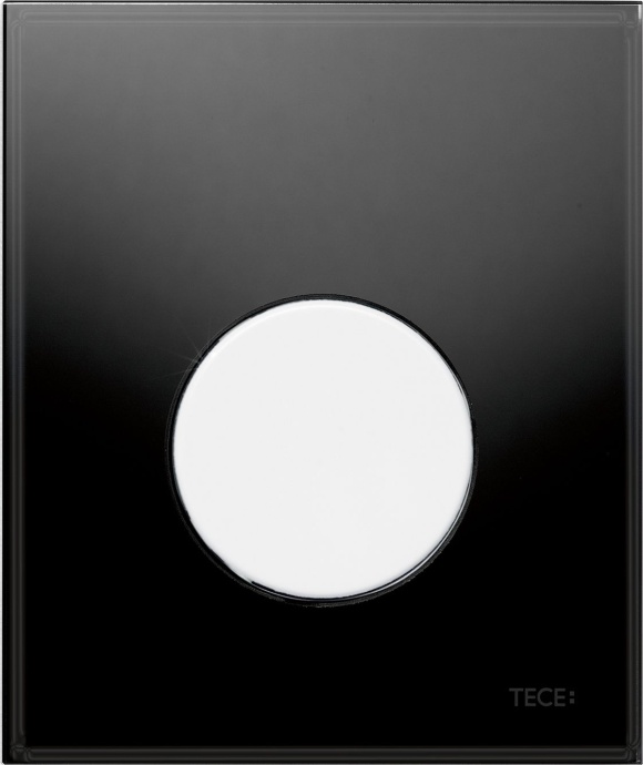 Кнопка смыва TECE Loop Urinal 9242654 черное стекло, кнопка белая - 0