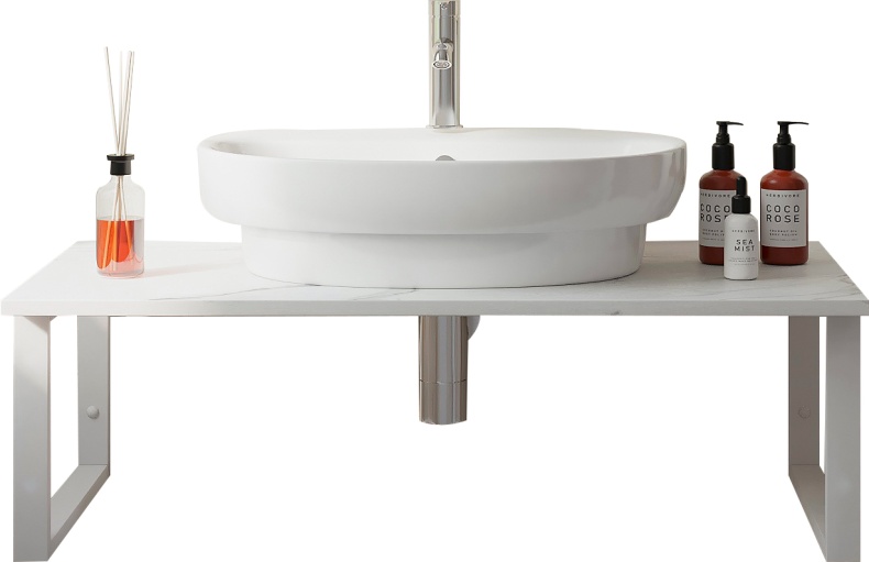 Мебель для ванной DIWO Элиста 100 белый мрамор, с раковиной Самара 0116 555941 - 3