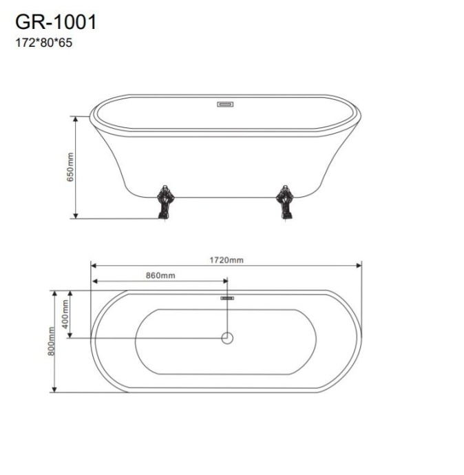 Акриловая ванна Grossman GR-1001 - 2