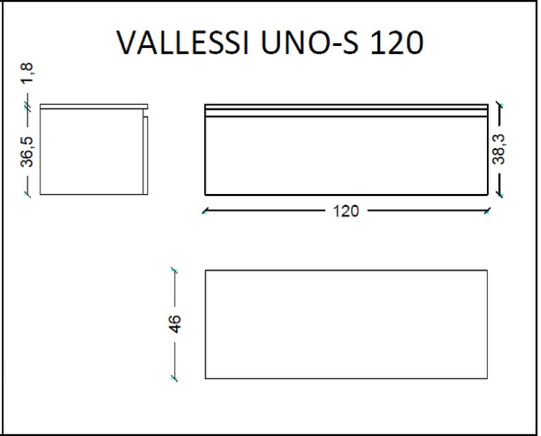 Тумба Armadi Art Flat Valessi Uno-S 120 подвесная черный матовый 897-120-A mat - 4