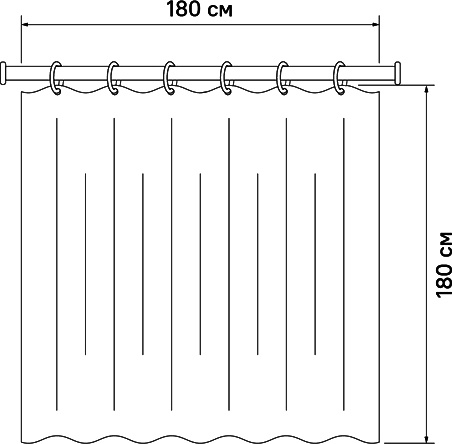 Штора для ванной IDDIS Basic 180х180 B56P118i11 - 1