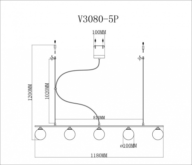Подвесной светильник Moderli Sector V3080-5P - 1
