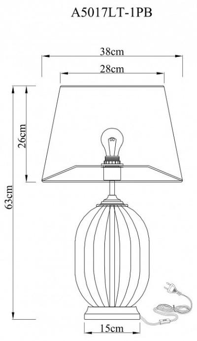 Настольная лампа Arte Lamp Baymont A5017LT-1PB - 1