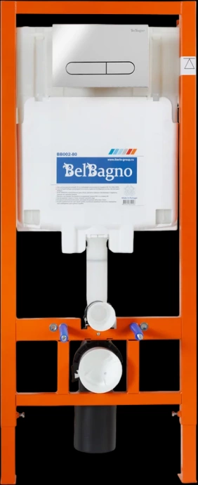 Комплект унитаза с инсталляцией BelBagno Prospero с сиденьем микролифт и кнопкой смыва белый глянцевый BB507B/BB1055SC/BB002-80/BB005-PR-CHROME - 1