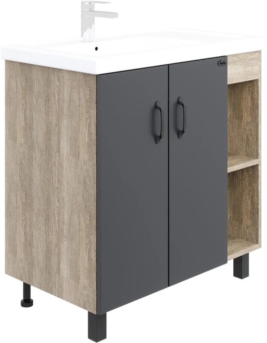 Комплект мебели Onika Тимбер 70 серый матовый - светлое дерево - 3