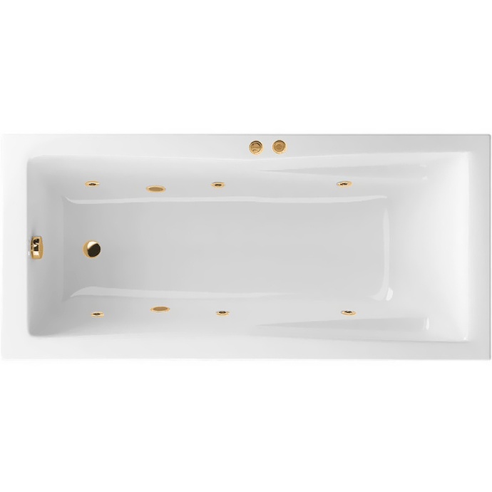 Акриловая ванна Excellent Palace 180x80 белая золото с гидромассажем WAEX.PAL18.SOFT.GL - 0