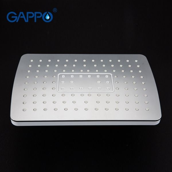 Душевая система Gappo с верхним душем термостатом и ручной лейкой излив является переключателем на лейку белый/хром G2407-50 - 5