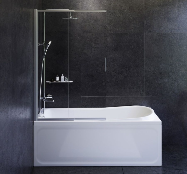 Комплект акриловой ванны со шторкой и душевой системой AM.PM Like 170x70 белая W80ASET-170SL - 1
