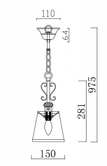 Подвесной светильник Freya Driana FR2405-PL-01-BZ - 4