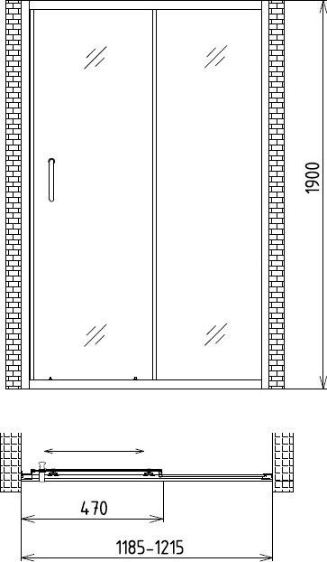 Душевая дверь Gemy  121.5 см  S30191A - 4