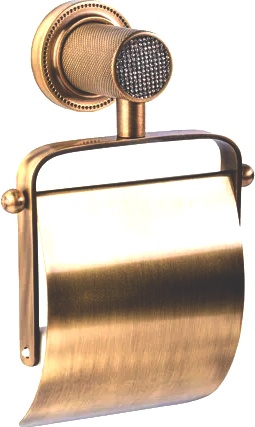 Держатель туалетной бумаги Boheme Royal Cristal Bronze с крышкой 10921-BR - 0