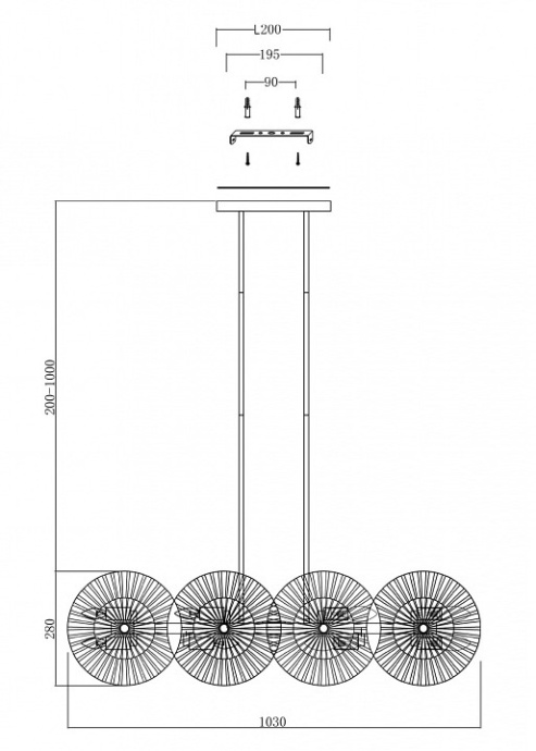 Подвесной светильник Maytoni Aster MOD007PL-08G1 - 2