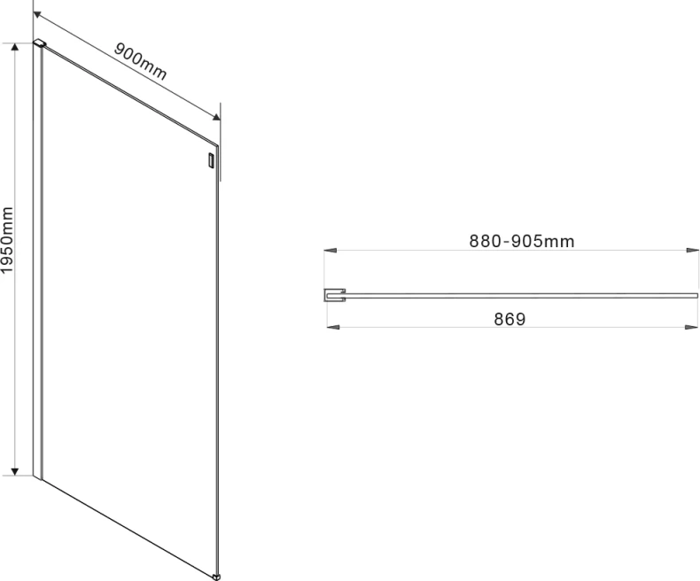Боковая панель Como Soft VSG-1CS900CLB, черный, стекло прозрачное - 2