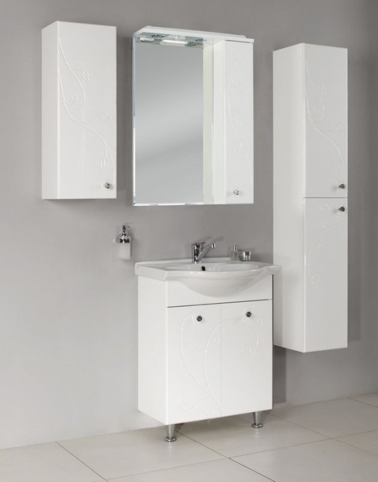 Зеркало-шкаф Aquaton Лиана 65 R с подсветкой белый 1A166202LL01R - 1