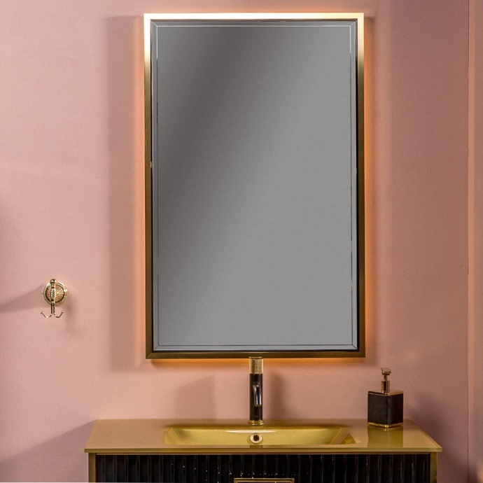 Зеркало Armadi Art Monaco 70х110 с подсветкой черный - золото 566-BG - 0