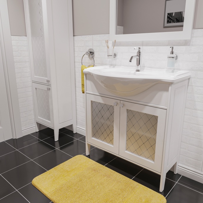 Мебель для ванной STWORKI Хельсингборг 85 белая, в стиле прованс, из МДФ, российская (гарнитур, комплект) 482214 - 4