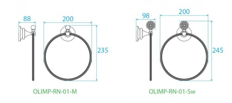 Полотенцедержатель Cezares OLIMP  OLIMP-RN-01-M - 2