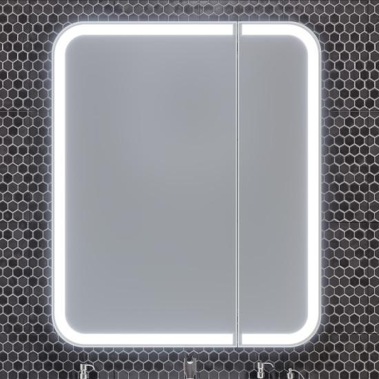 Зеркало шкаф Opadiris Элеганс 80 с подсветкой белый матовый 00-00006876 - 0