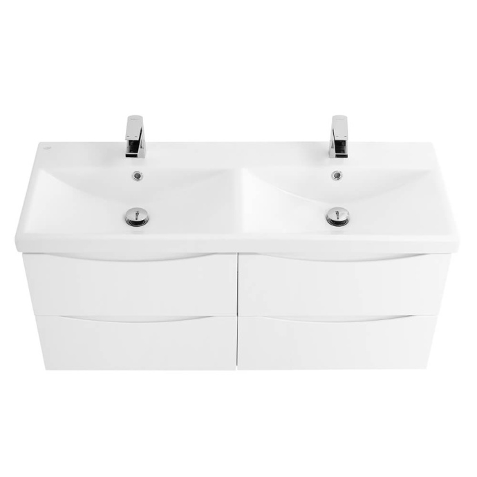 Комплект мебели BelBagno Marino-Cer 120 с двумя чашами белый  - 2