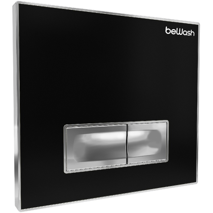 Кнопка смыва для инсталляций beWash Vago черное стекло хром 500RZVP0500SYC000001 - 0