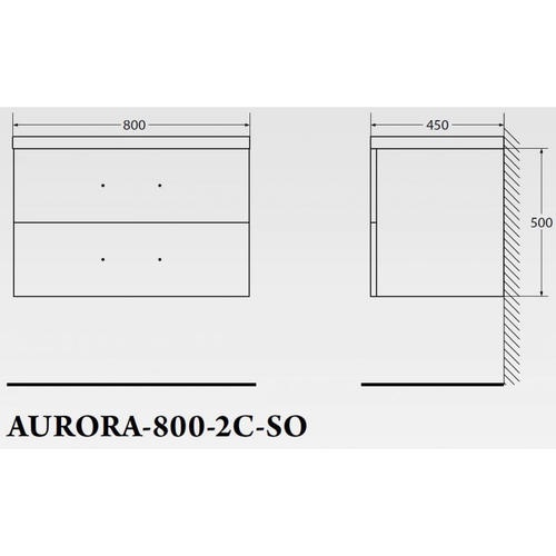 Тумба под раковину Belbagno Aurora 80 белый AURORA-800-2C-SO-BL - 2