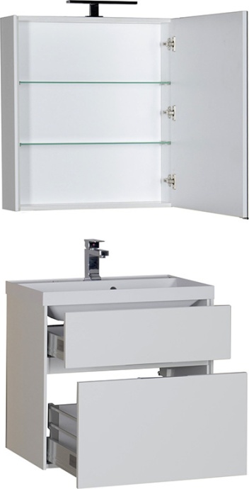 Мебель для ванной Aquanet Латина 70 2 ящика белая - 3