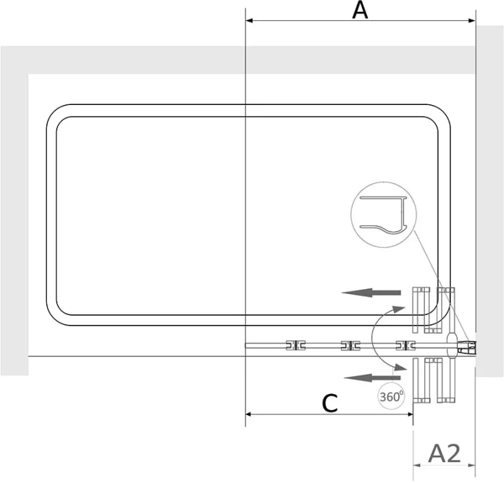 Шторка на ванну RGW Screens SC-23 80х150 профиль хром стекло прозрачное 06112308-11 - 4