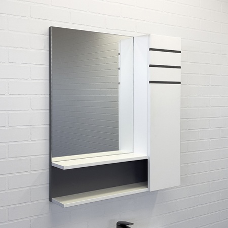 Зеркало-шкаф Comforty Нарва 70 белое матовое 00-00001285 - 0