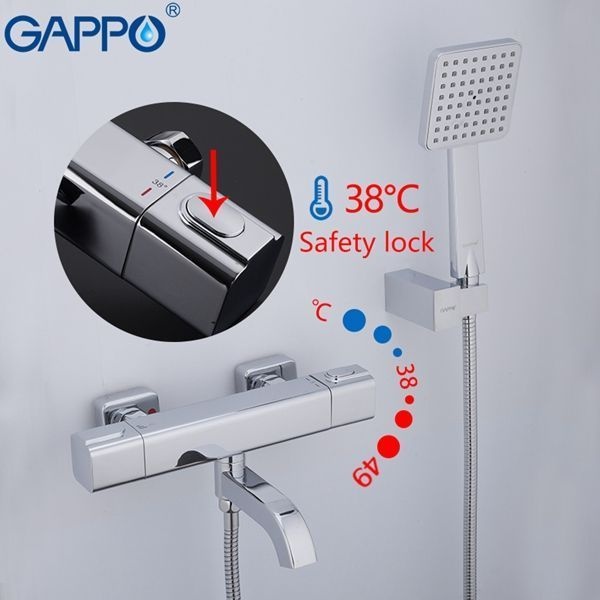 Смеситель для ванны с изливом служит переключателем на лейку термостат хром G3291 - 0