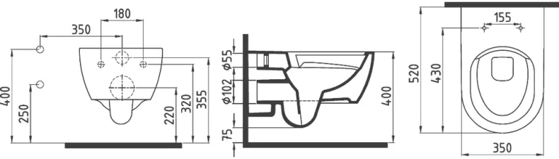 Унитаз подвесной beWash Melville с сиденьем микролифт белый HRKA052N3VP0W5SZ0 - 1